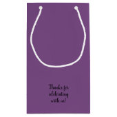 Welkom bij ons bruiloft PAARS Klein Cadeauzakje (Achterkant)