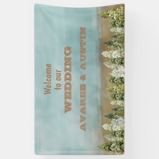 Welkom bij ons bruiloft spandoek (Verticaal)