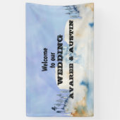 Welkom bij ons bruiloft spandoek (Verticaal)