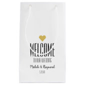 Welkom bij ons bruiloft White Klein Cadeauzakje (Voorkant)