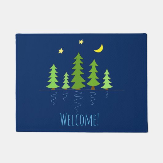 Welkom bij ons Cabin Home met bomen Lake Forest Deurmat (Voorkant)