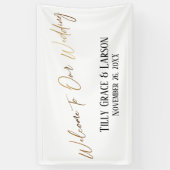 Welkom bij ons Casual handschrift voor bruiloft Go Spandoek (Verticaal)