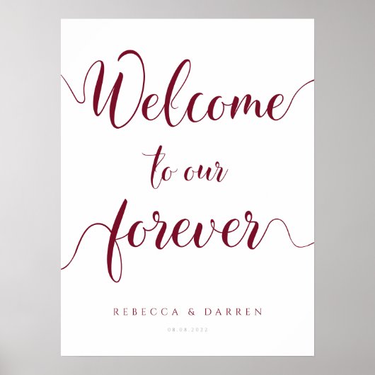 Welkom bij ons Forever gepersonaliseerde trouwbord Poster (Voorkant)