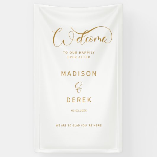 Welkom bij ons gelukkig einde! spandoek (Verticaal)