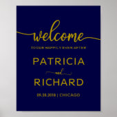 Welkom bij ons gelukkig ooit na de gouden marine B Poster (Voorkant)