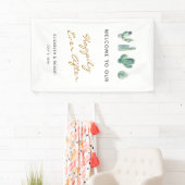 Welkom bij ons gelukkig ooit na Succulents Green Spandoek (Insitu)