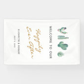 Welkom bij ons gelukkig ooit na Succulents Green Spandoek (Horizontaal)