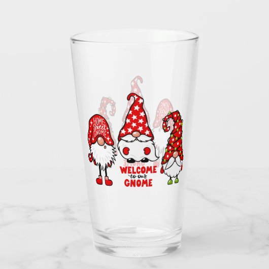 Welkom bij ons Gnome-kerstglas Glas (Achterkant)