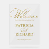 Welkom bij ons 'Gold Wedding'-teken Acryl Bord (Voorkant)