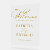 Welkom bij ons 'Gold Wedding'-teken Acryl Bord (Hoek)