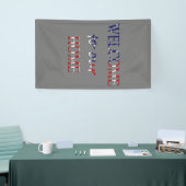 Welkom bij ons huis bedekt op USA Flag (v) bnrt Spandoek (Beurs)