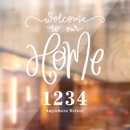 Welkom bij ons huisnummer raamsticker (Vel 2)
