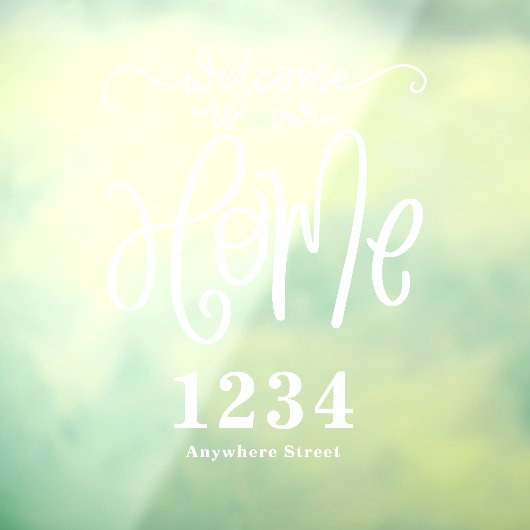 Welkom bij ons huisnummer raamsticker (Vel 3)