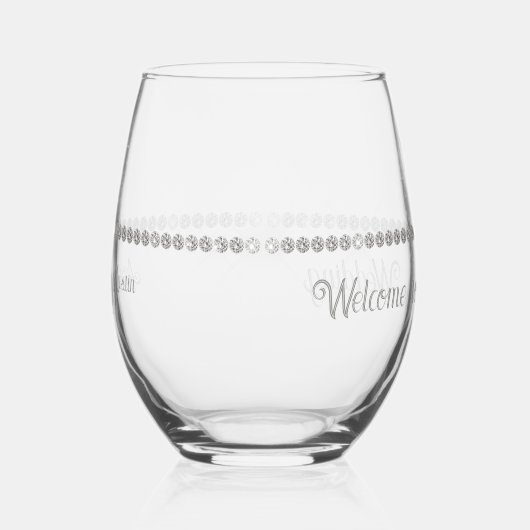 Welkom bij ons huwelijk wijnglas zonder voet (Rechts)