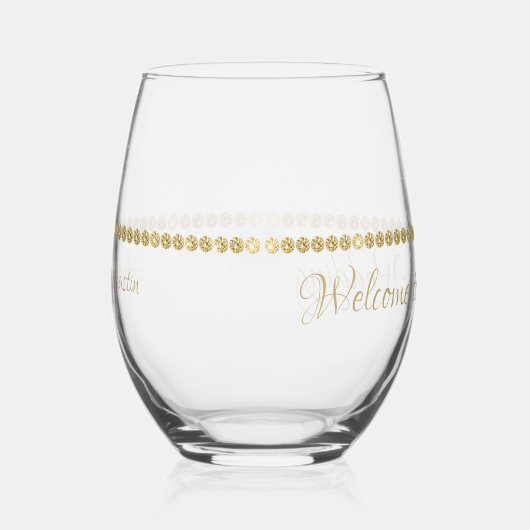 Welkom bij ons huwelijk wijnglas zonder voet (Rechts)