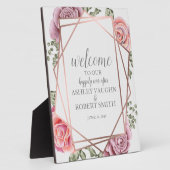 Welkom bij ons huwelijksbericht Modern Roos Fotoplaat (Zijkant)