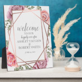 Welkom bij ons huwelijksbericht Modern Roos Fotoplaat (Zijkant)