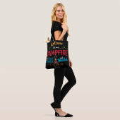 Welkom bij ons kampvuur tote bag