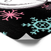 Welkom bij ons kerstfeest Snowflakes Winter Poster (Hoek)