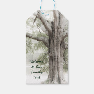 Welkom bij ons Label met overzicht van de families Cadeaulabel