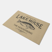 Welkom bij ons Lake House Familienaam Fish Deurmat (Schuin)