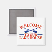 Welkom bij ons Lake House Magnet (Voorkant / Achterkant)