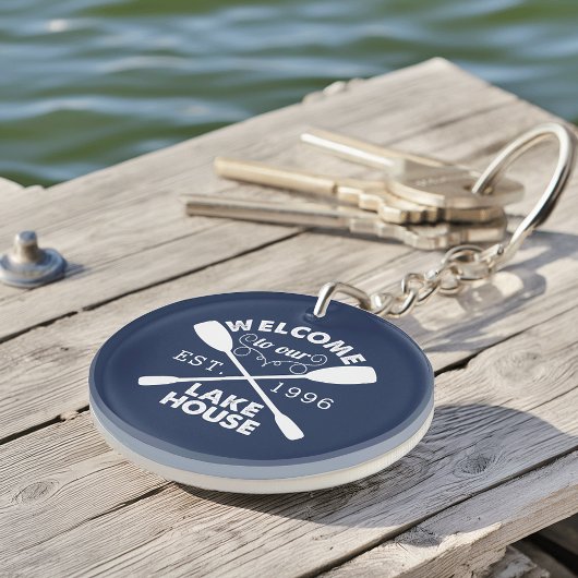 Welkom bij ons Lake House Personalized Sleutelhanger