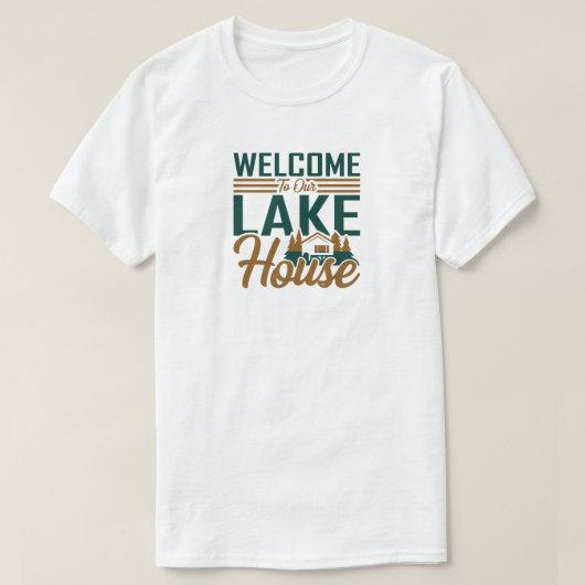Welkom bij ons Lake House T-shirt (Design voorkant)