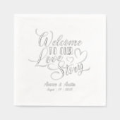Welkom bij ons liefdeshuwelijk folie servetten (Voorkant)