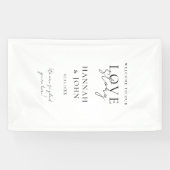 Welkom bij ons liefdesverhaal! Elegant, modern, Spandoek (Horizontaal)