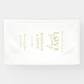 Welkom bij ons liefdesverhaal! Elegant, modern,  Spandoek (Horizontaal)