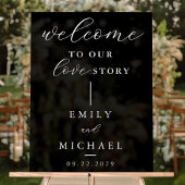 Welkom bij ons liefdesverhaal Elegant Modern Weddi Acryl Bord