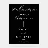 Welkom bij ons liefdesverhaal Elegant Modern Weddi Acryl Bord (Voorkant)