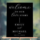 Welkom bij ons liefdesverhaal Elegant Modern Weddi Acryl Bord (Neutraal)