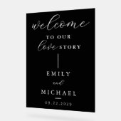 Welkom bij ons liefdesverhaal Elegant Modern Weddi Acryl Bord (Hoek)