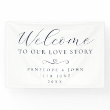 Welkom bij Ons Liefdesverhaal Elegant Schrift Huwe