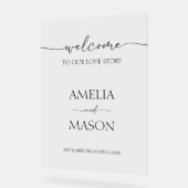 Welkom bij ons liefdesverhaal Huwelijk Welkom Acryl Bord (Hoek)