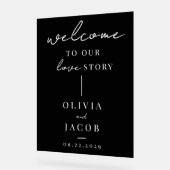 Welkom bij ons liefdesverhaal Modern Wedding Acryl Bord (Hoek)