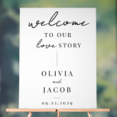 Welkom bij ons liefdesverhaal Modern Wedding Acryl Bord (Neutraal)