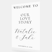 Welkom bij ons liefdesverhaal Modern Wedding Acryl Bord (Hoek)