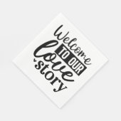 Welkom bij ons liefdesverhaal servet (Hoek)