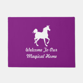 Welkom bij ons magische thuis - Unicorn Deurmat