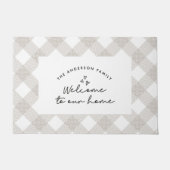 Welkom bij ons moderne script natuurlijke buffalo deurmat (Voorkant)