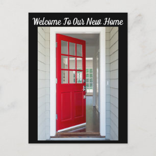 Welkom bij ons New Home Red Door Briefkaart