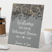 Welkom bij ons Oefendiner Zwarte Roos Huwelijk Reclamebord Met Voetstuk (Insitu)