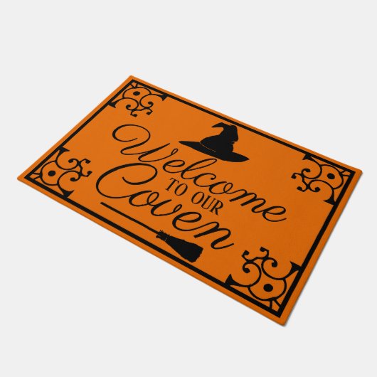 Welkom bij ons Pet van de coven-heks Deurmat (Schuin)