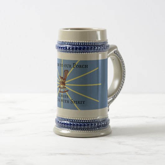 Welkom bij ons plekje dat altijd draait met geest  bierpul (Voorkant rechts)