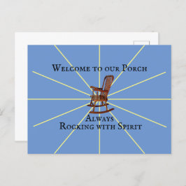 Welkom bij ons plekje dat altijd draait met geest  briefkaart