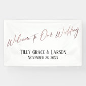 Welkom bij ons Roos Gold Handwriting Spandoek (Horizontaal)