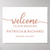 Welkom bij ons Roos Gold Sign Poster (Voorkant)